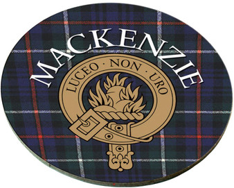 Mackenzie Scottish Clan Family Name Round Cork Coasters Set of 4