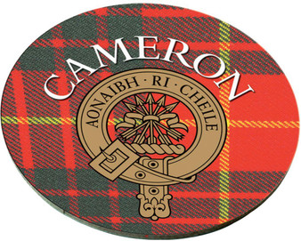 Cameron Scottish Clan Family Name Round Cork Coasters Set of 4