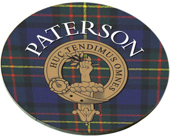 Paterson Scottish Clan Family Name Round Cork Coasters Set of 4
