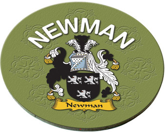 Newman English Ancestry Family Name Round Cork Coasters Set of 4