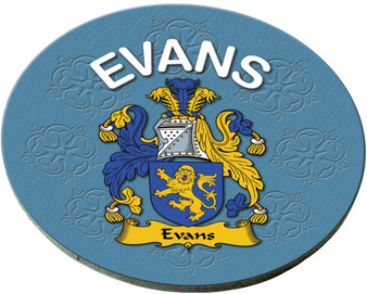 Evans English Ancestry Family Name Round Cork Coasters Set of 4
