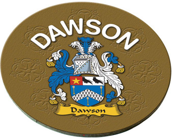 Dawson English Ancestry Family Name Round Cork Coasters Set of 4