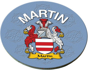 Martin English Ancestry Family Name Round Cork Coasters Set of 4