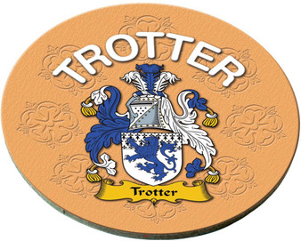Trotter English Ancestry Family Name Round Cork Coasters Set of 4