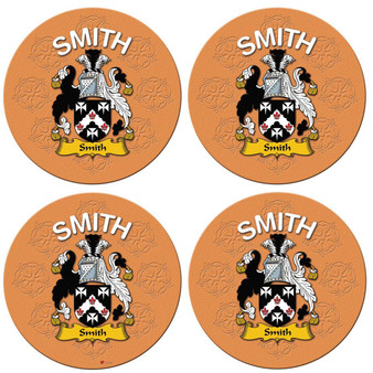Smith English Ancestry Family Name Round Cork Coasters Set of 4