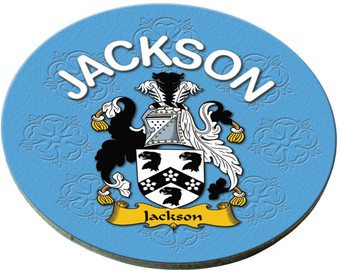 Jackson English Ancestry Family Name Round Cork Coasters Set of 4