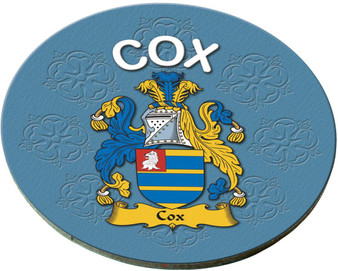 Cox English Ancestry Family Name Round Cork Coasters Set of 4