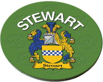 Stewart English Ancestry Family Name Round Cork Coasters Set of 4