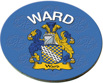 Ward English Ancestry Family Name Round Cork Coasters Set of 4