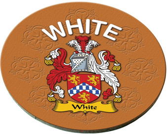 White English Ancestry Family Name Round Cork Coasters Set of 4