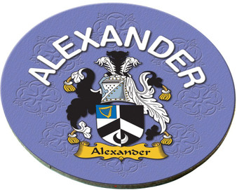 Alexander English Ancestry Family Name Round Cork Coasters Set of 4
