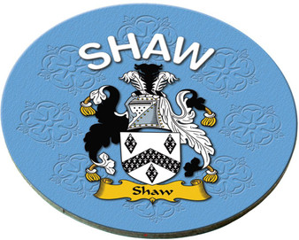 Shaw English Ancestry Family Name Round Cork Coasters Set of 4