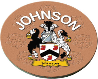 Johnson English Ancestry Family Name Round Cork Coasters Set of 4
