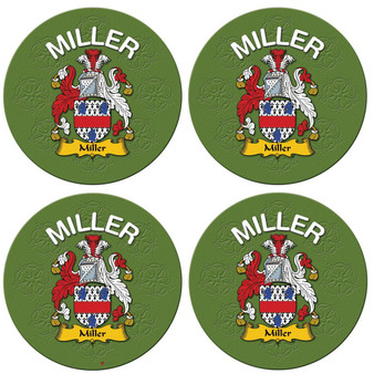 Miller English Ancestry Family Name Round Cork Coasters Set of 4