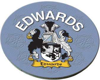 Edwards English Ancestry Family Name Round Cork Coasters Set of 4