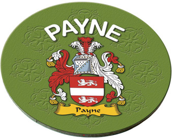 Payne English Ancestry Family Name Round Cork Coasters Set of 4