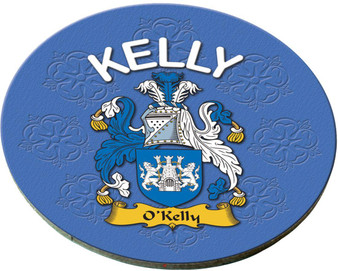 Kelly English Ancestry Family Name Round Cork Coasters Set of 4