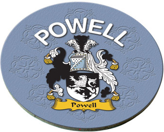 Powell English Ancestry Family Name Round Cork Coasters Set of 4