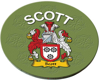 Scott English Ancestry Family Name Round Cork Coasters Set of 4