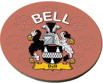 Bell English Ancestry Family Name Round Cork Coasters Set of 4