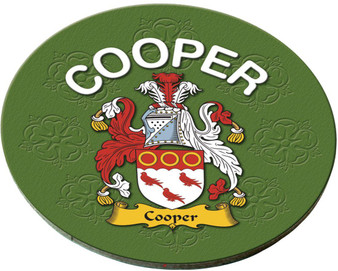 Cooper English Ancestry Family Name Round Cork Coasters Set of 4