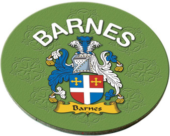 Barnes English Ancestry Family Name Round Cork Coasters Set of 4