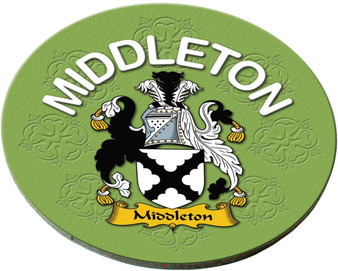 Middleton English Ancestry Family Name Round Cork Coasters Set of 4