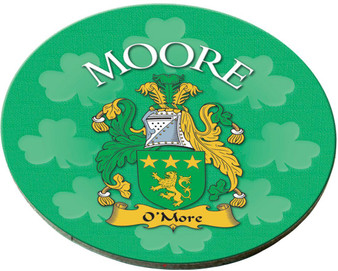 Moore Irish Clan Name Round Cork Coasters Set of 4 Irish Gift