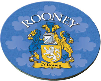 Rooney Irish Clan Name Round Cork Coasters Set of 4 Irish Gift