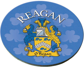 Reagan Irish Clan Name Round Cork Coasters Set of 4 Irish Gift