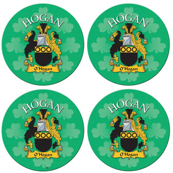 Hogan Irish Clan Name Round Cork Coasters Set of 4 Irish Gift