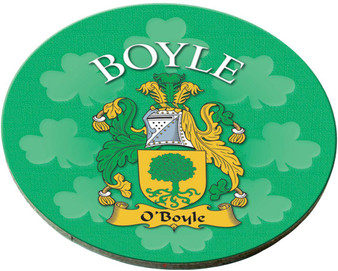 Boyle Irish Clan Name Round Cork Coasters Set of 4 Irish Gift