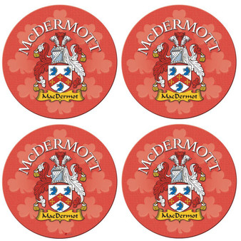 McDermott Irish Clan Name Round Cork Coasters Set of 4 Irish Gift