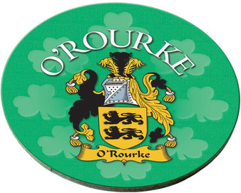 O'Rourke Irish Clan Name Round Cork Coasters Set of 4 Irish Gift