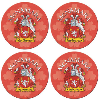 McNamara Irish Clan Name Round Cork Coasters Set of 4 Irish Gift