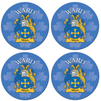 Ward Irish Clan Name Round Cork Coasters Set of 4 Irish Gift