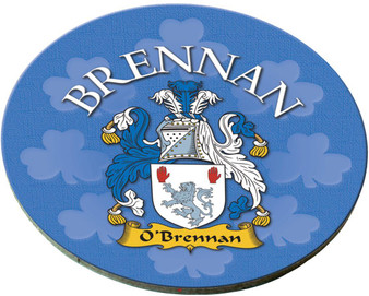 Brennan Irish Clan Name Round Cork Coasters Set of 4 Irish Gift