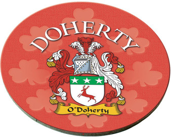 Doherty Irish Clan Name Round Cork Coasters Set of 4 Irish Gift