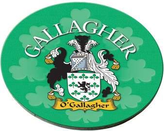 Gallagher Irish Clan Name Round Cork Coasters Set of 4 Irish Gift
