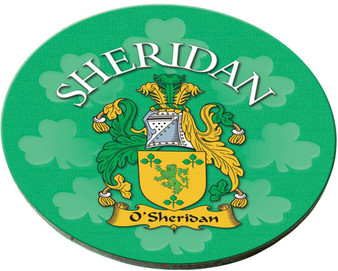 Sheridan Irish Clan Name Round Cork Coasters Set of 4 Irish Gift