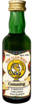 Cumming Clan Whisky Collectable Miniature Bottle, Made in Scotland