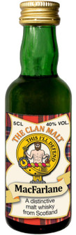 MacFarlane Clan Whisky Collectable Miniature Bottle, Made in Scotland MacFarlane Clan Whisky Collectable Miniature Bottle, Made in Scotland