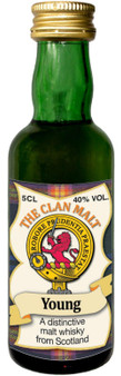 Young Clan Whisky Collectable Miniature Bottle, Made in Scotland