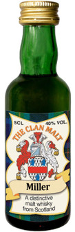 Miller Clan Whisky Collectable Miniature Bottle, Made in Scotland