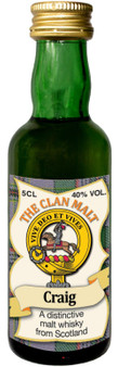 Craig Clan Whisky Collectable Miniature Bottle, Made in Scotland