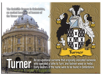 Turner English Ancestry Family Name Metallic Picture Magnet Souvenir Gift