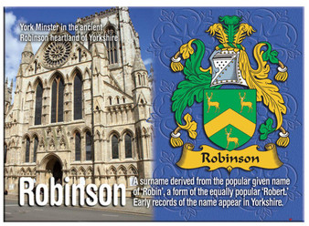 Robinson English Ancestry Family Name Metallic Picture Magnet Souvenir Gift
