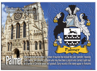 Palmer English Ancestry Family Name Metallic Picture Magnet Souvenir Gift