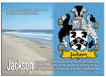 Jackson English Ancestry Family Name Metallic Picture Magnet Souvenir Gift