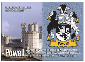 Powell English Ancestry Family Name Metallic Picture Magnet Souvenir Gift